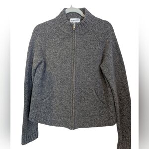 Pendleton 100% LAMBS WOOL size Large Gray Full Zip Sweater Excellent Condition